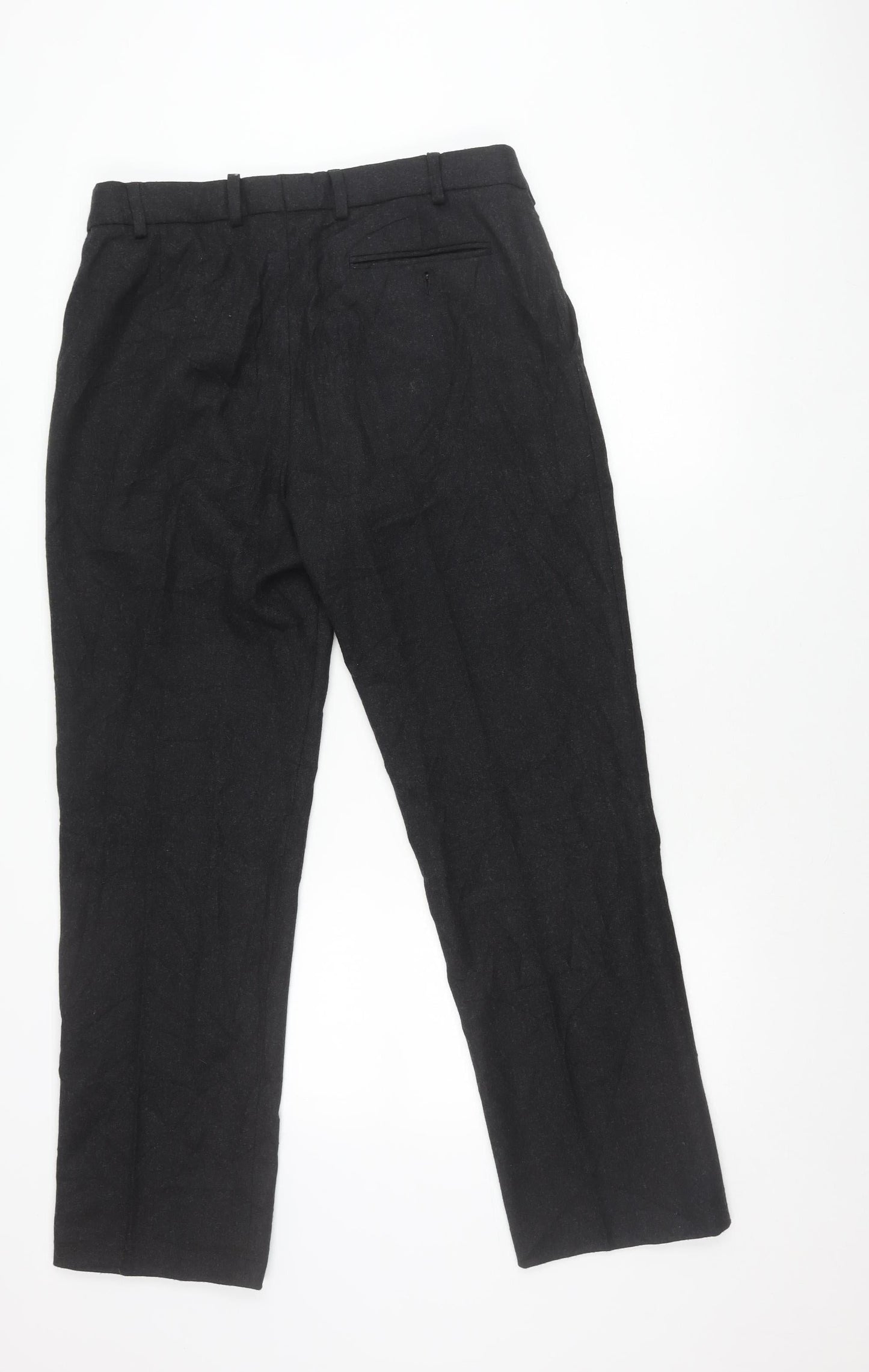 Lapidus Mens Black Wool Blend Dress Pants Size 34 Straight Leg