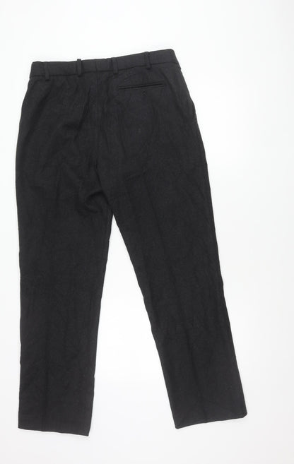 Lapidus Mens Black Wool Blend Dress Pants Size 34 Straight Leg