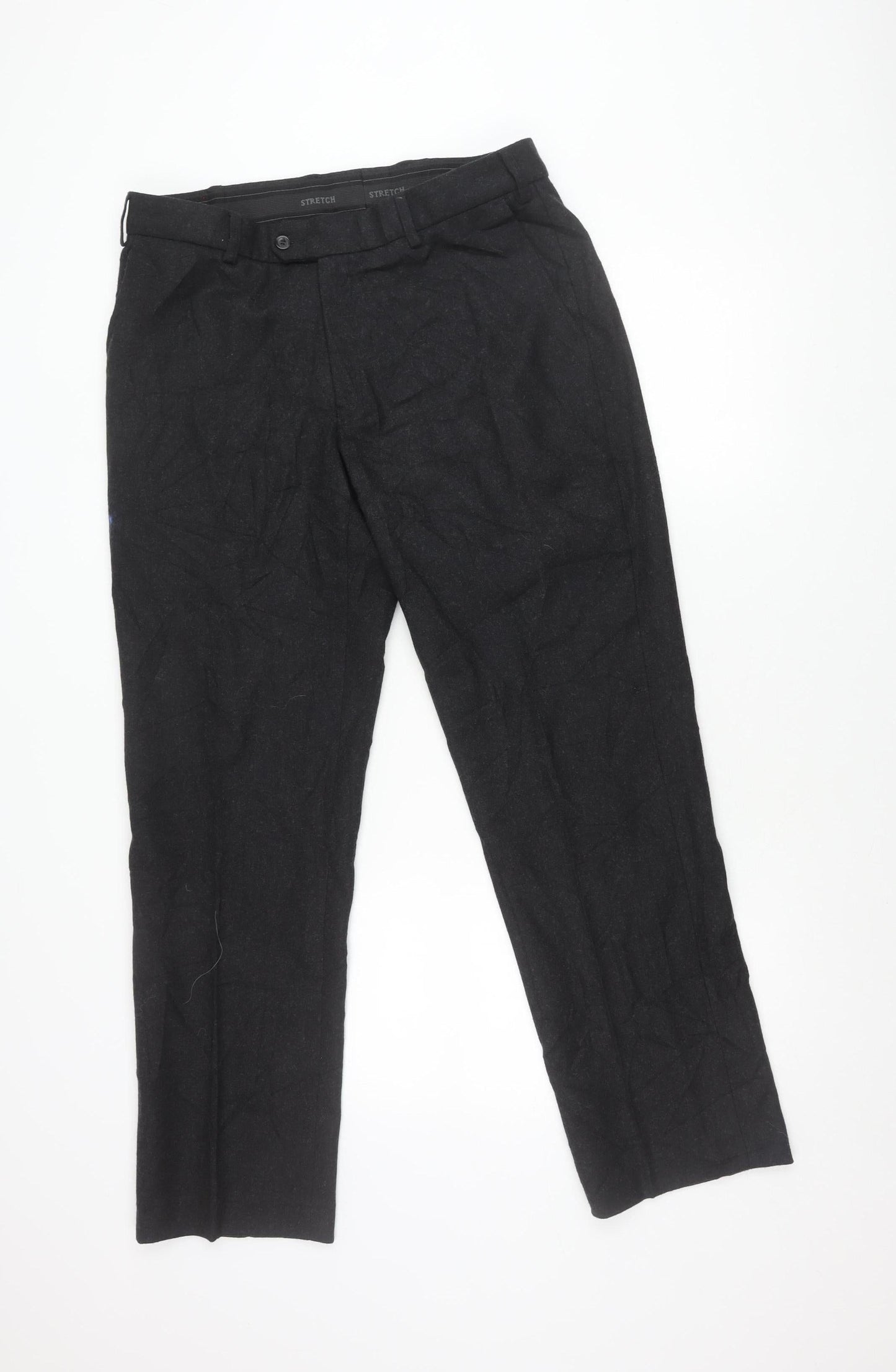 Lapidus Mens Black Wool Blend Dress Pants Size 34 Straight Leg