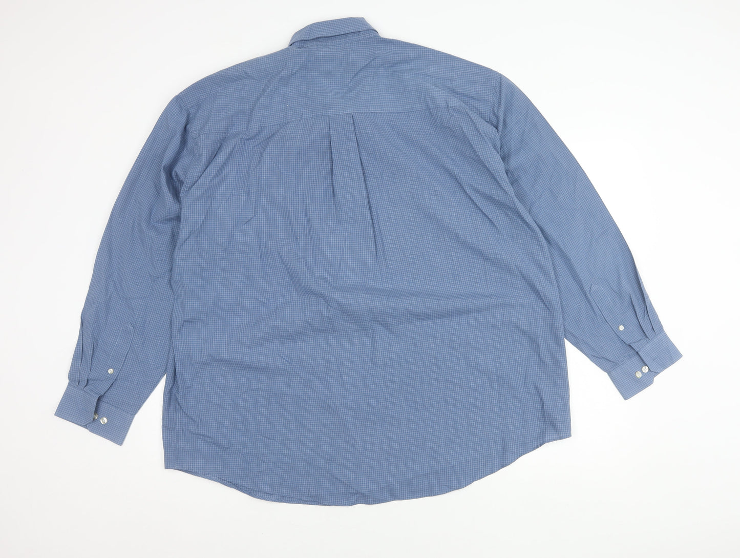 Van Heusen Men's Blue XL Button-Down Check Long Sleeve Shirt