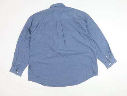 Van Heusen Men's Blue XL Button-Down Check Long Sleeve Shirt