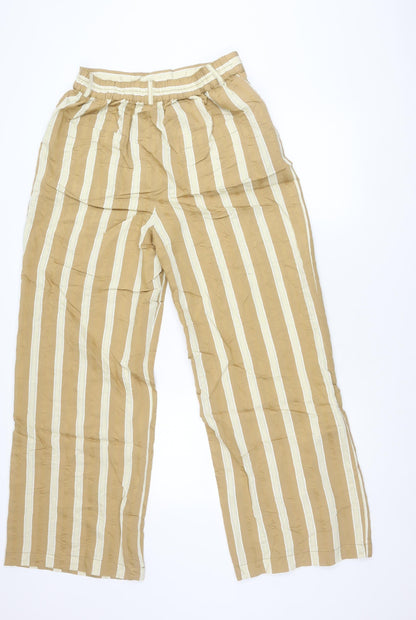 Womens UK Size L Zara Relaxed Fit CasualTravel Beige Trousers