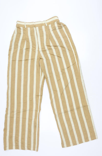 Womens UK Size L Zara Relaxed Fit CasualTravel Beige Trousers