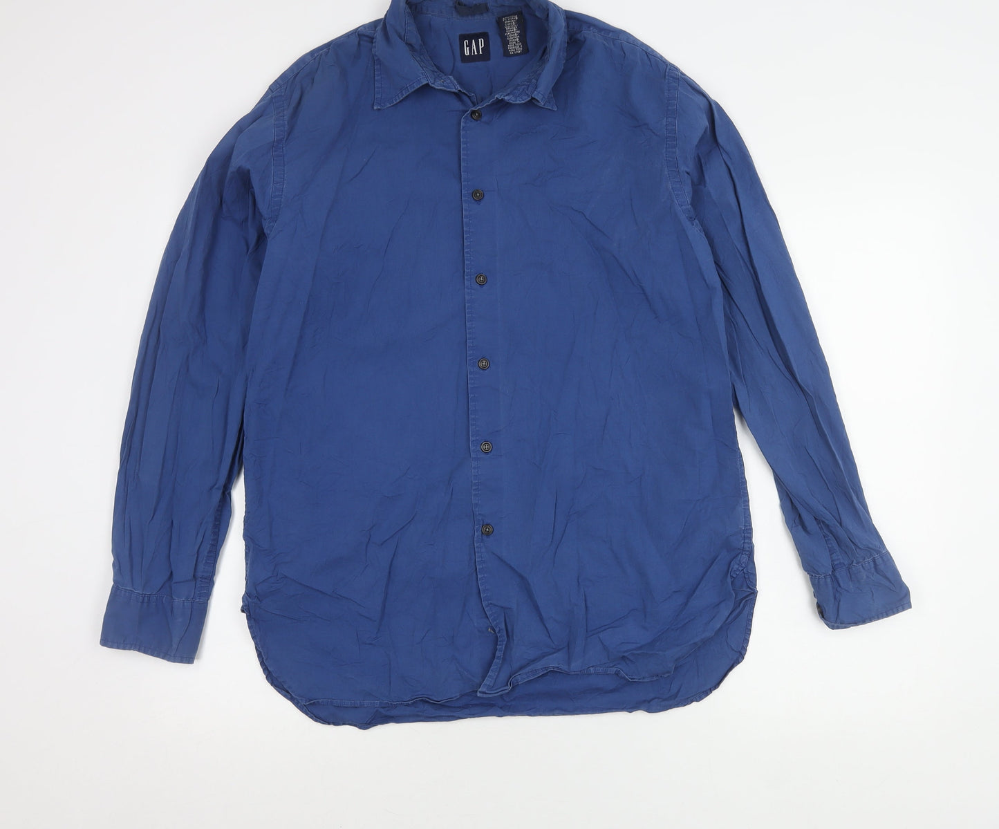GAP Men’s Blue Cotton Blend Long Sleeve Button-Up Shirt Size M