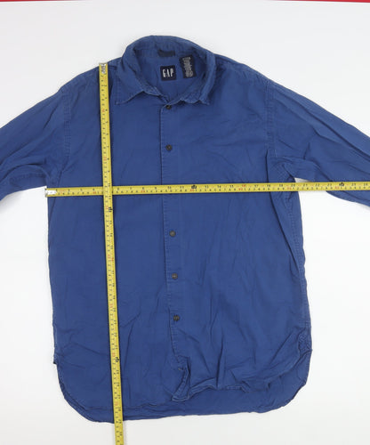 GAP Men’s Blue Cotton Blend Long Sleeve Button-Up Shirt Size M