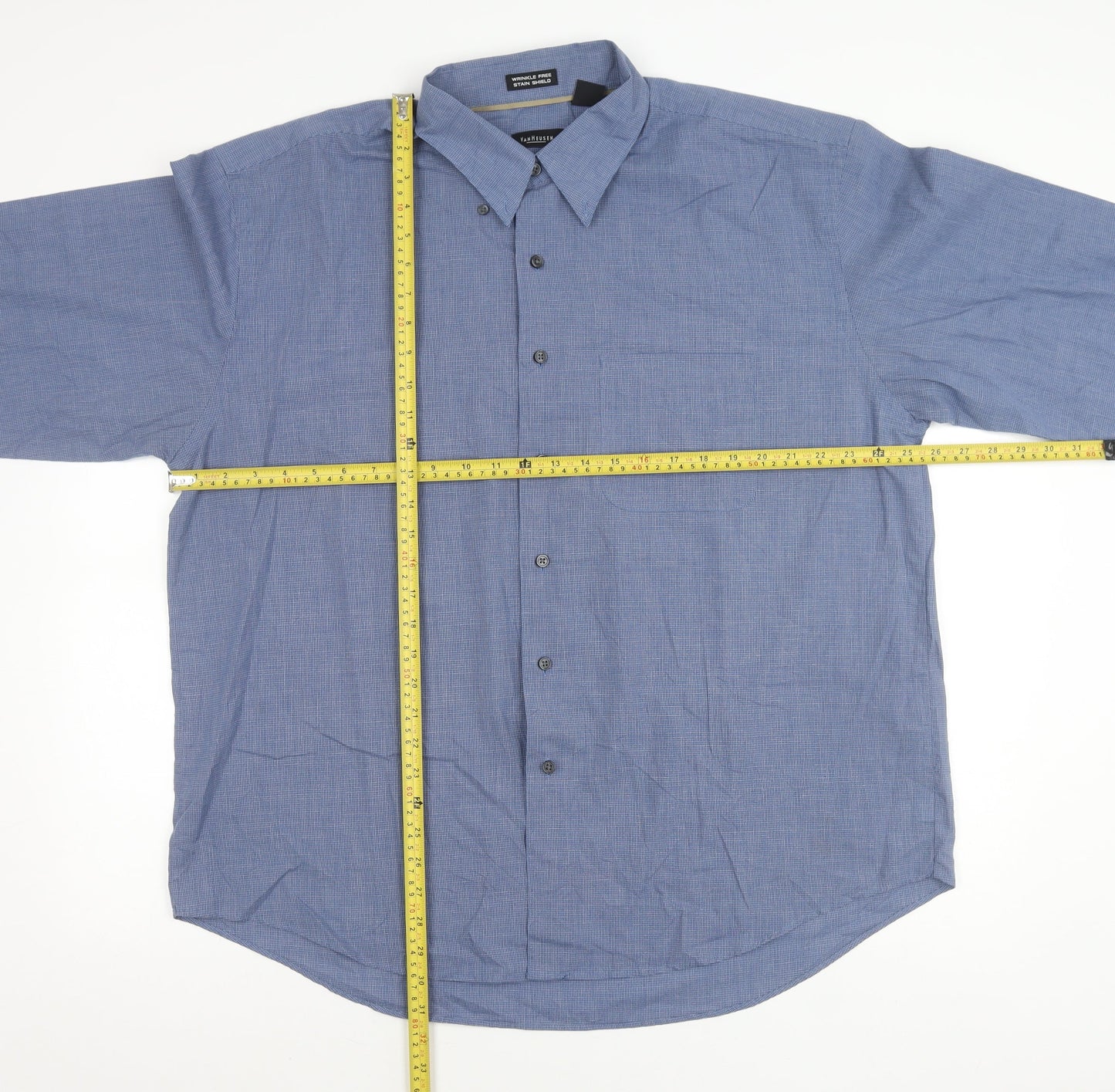 Van Heusen Men’s Blue XL Classic Fit Long Sleeve Button-Up Shirt