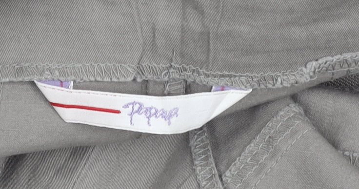 Papaya Women’s Grey A-Line Midi Skirt Size 12 Cotton Casual