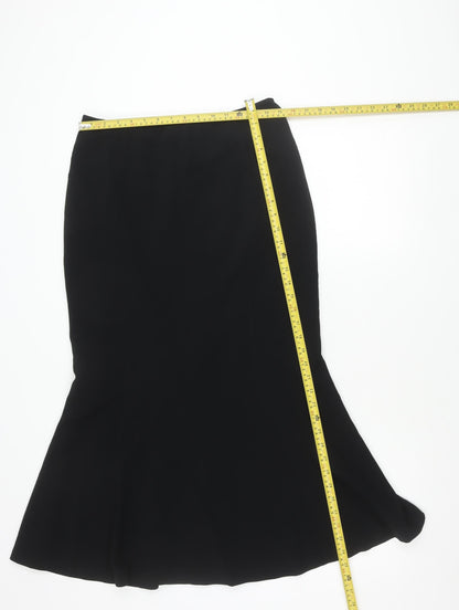 Jaeger Women’s Black Pencil Skirt UK 12 Asymmetric Lined Workwear
