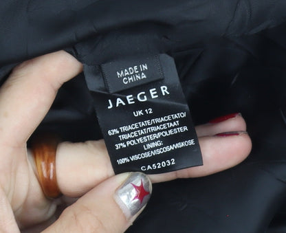 Jaeger Women’s Black Pencil Skirt UK 12 Asymmetric Lined Workwear