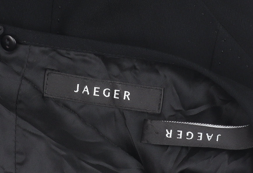 Jaeger Women’s Black Pencil Skirt UK 12 Asymmetric Lined Workwear