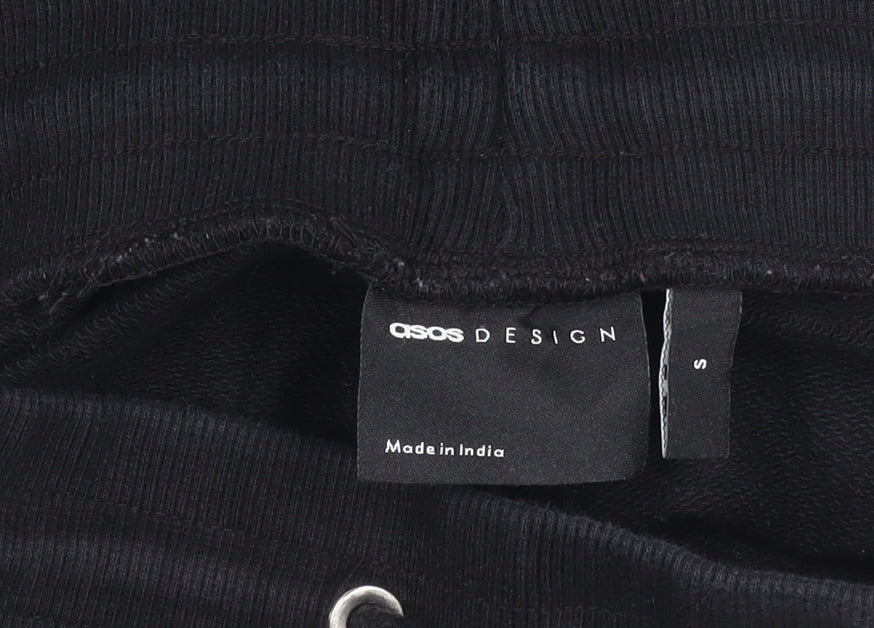 Womens UK Size S ASOS DESIGN Regular Fit Jogger Black Trousers