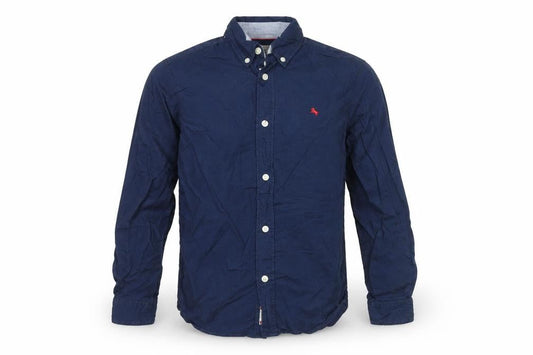 L.O.G.G Boys Blue 11 Years Button-Down Cotton Shirt Long Sleeve Casual