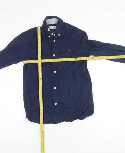 L.O.G.G Boys Blue 11 Years Button-Down Cotton Shirt Long Sleeve Casual