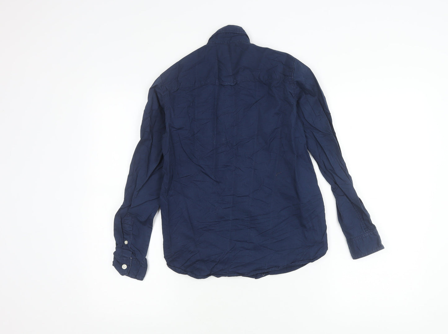 L.O.G.G Boys Blue 11 Years Button-Down Cotton Shirt Long Sleeve Casual