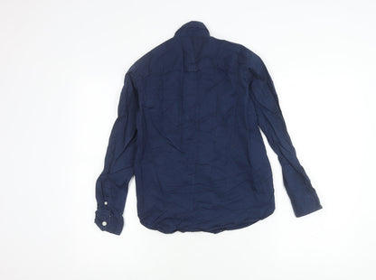 L.O.G.G Boys Blue 11 Years Button-Down Cotton Shirt Long Sleeve Casual