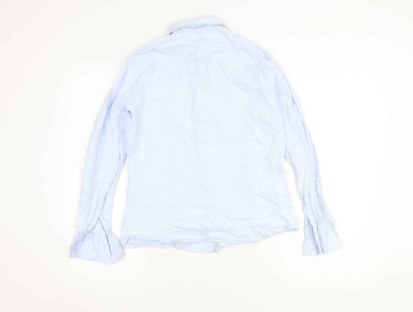 Austin Reed Womens Blue Cotton Button-Up Shirt Size 12 Long Sleeve