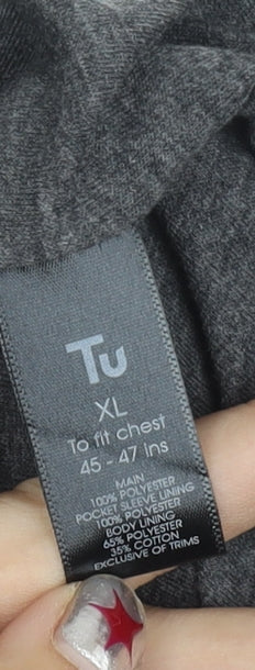 Tu Mens Blue XL Hooded Windbreaker Jacket Full Zip