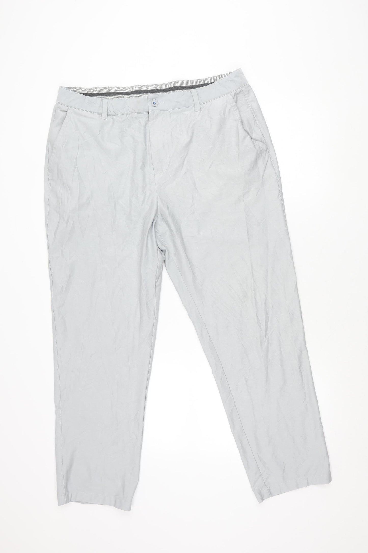 Adidas Men’s Grey Chino Trousers Size 36x34 Cotton Stretch