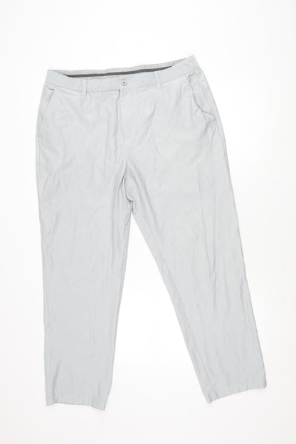 Adidas Men’s Grey Chino Trousers Size 36x34 Cotton Stretch