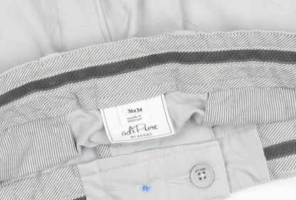 Adidas Men’s Grey Chino Trousers Size 36x34 Cotton Stretch