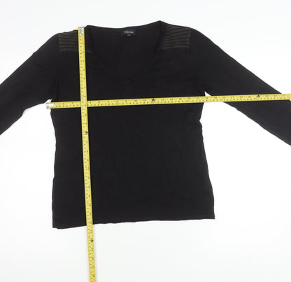 Fabrika Women’s Black Long Sleeve V-Neck Jersey Top Size S