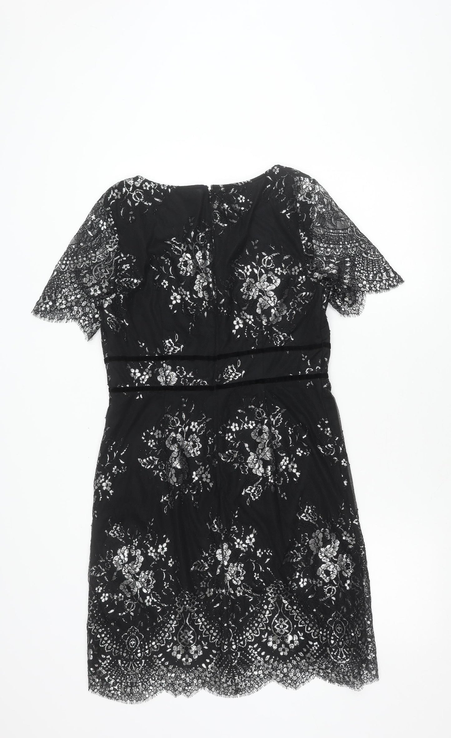 Monsoon Women’s Black Lace Floral Sheath Dress Size 12