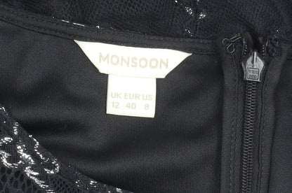 Monsoon Women’s Black Lace Floral Sheath Dress Size 12