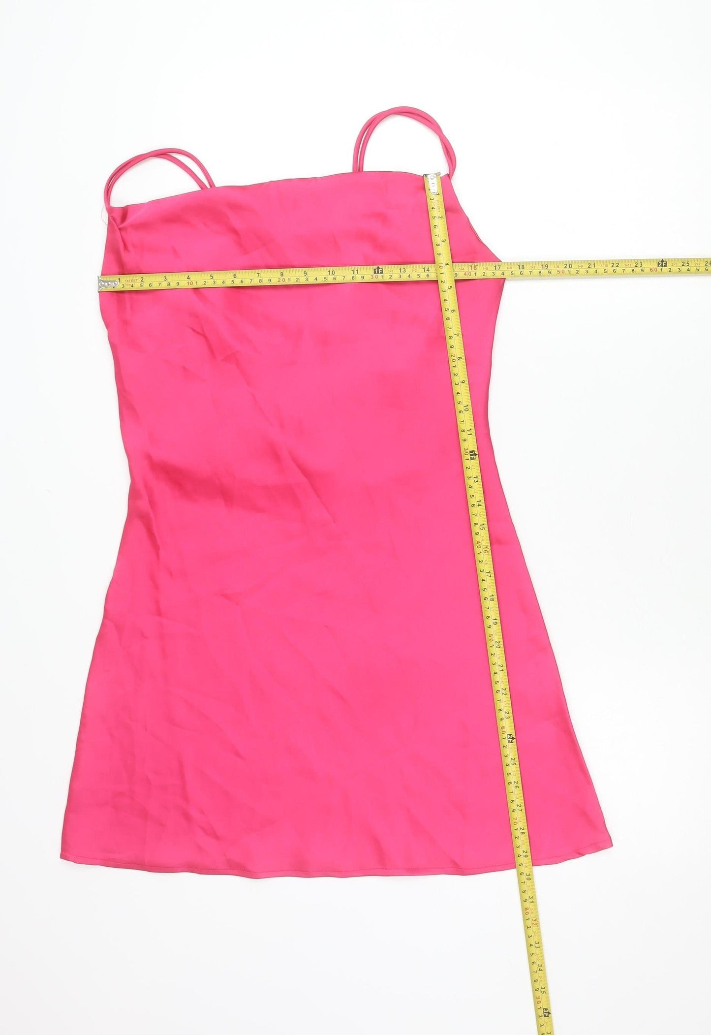 Boohoo Women’s Pink Slip Dress UK 12 Sleeveless Scoop Neck Short