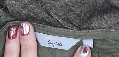 Marks and Spencer Women’s Green Linen Flare Long Skirt Size 14