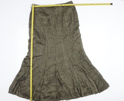 Marks and Spencer Women’s Green Linen Flare Long Skirt Size 14