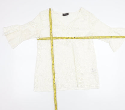 Womens UK Size 16 Principles Ivory Tunic Blouse