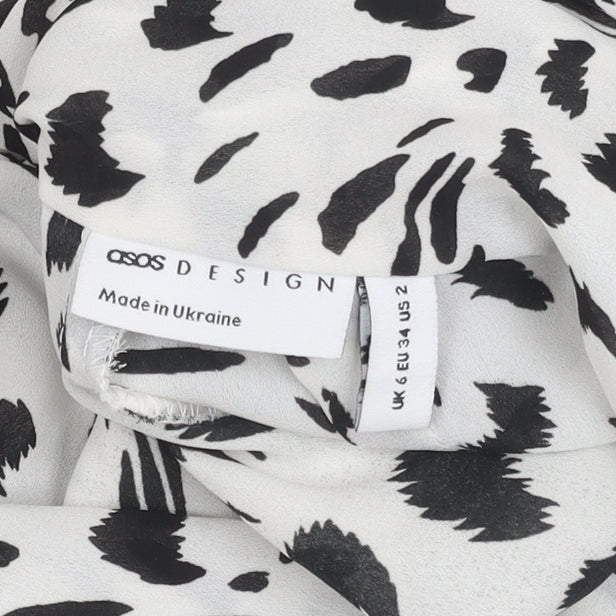 Womens UK Size 6 ASOS White Wrap Blouse