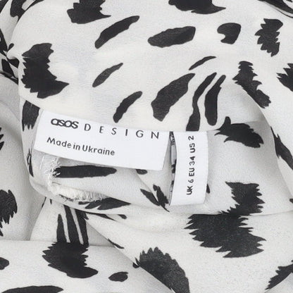 Womens UK Size 6 ASOS White Wrap Blouse