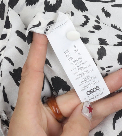 Womens UK Size 6 ASOS White Wrap Blouse