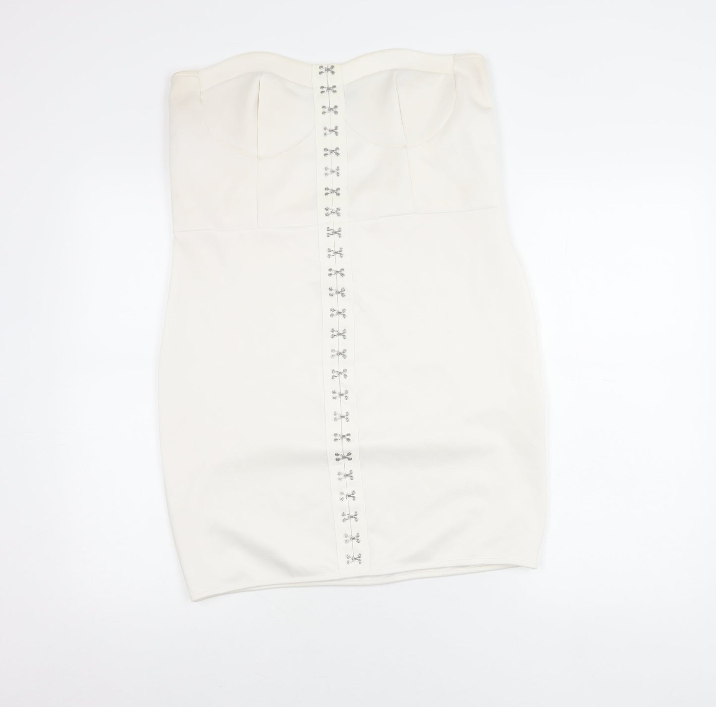 PrettyLittleThing Women’s White Strapless Bodycon Dress Size 18