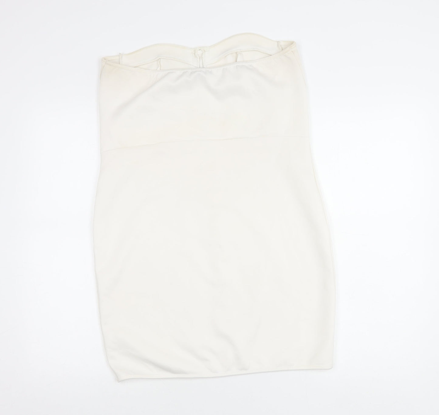 PrettyLittleThing Women’s White Strapless Bodycon Dress Size 18