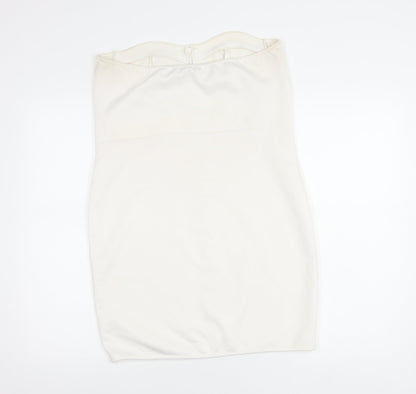 PrettyLittleThing Women’s White Strapless Bodycon Dress Size 18