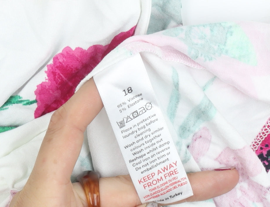 Bonmarché Women’s Multicoloured Floral Tank Top Size 18 Sleeveless Summer