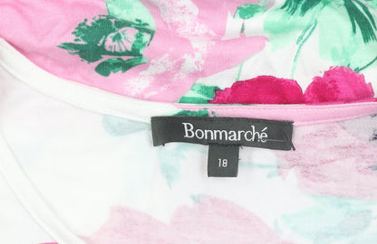 Bonmarché Women’s Multicoloured Floral Tank Top Size 18 Sleeveless Summer