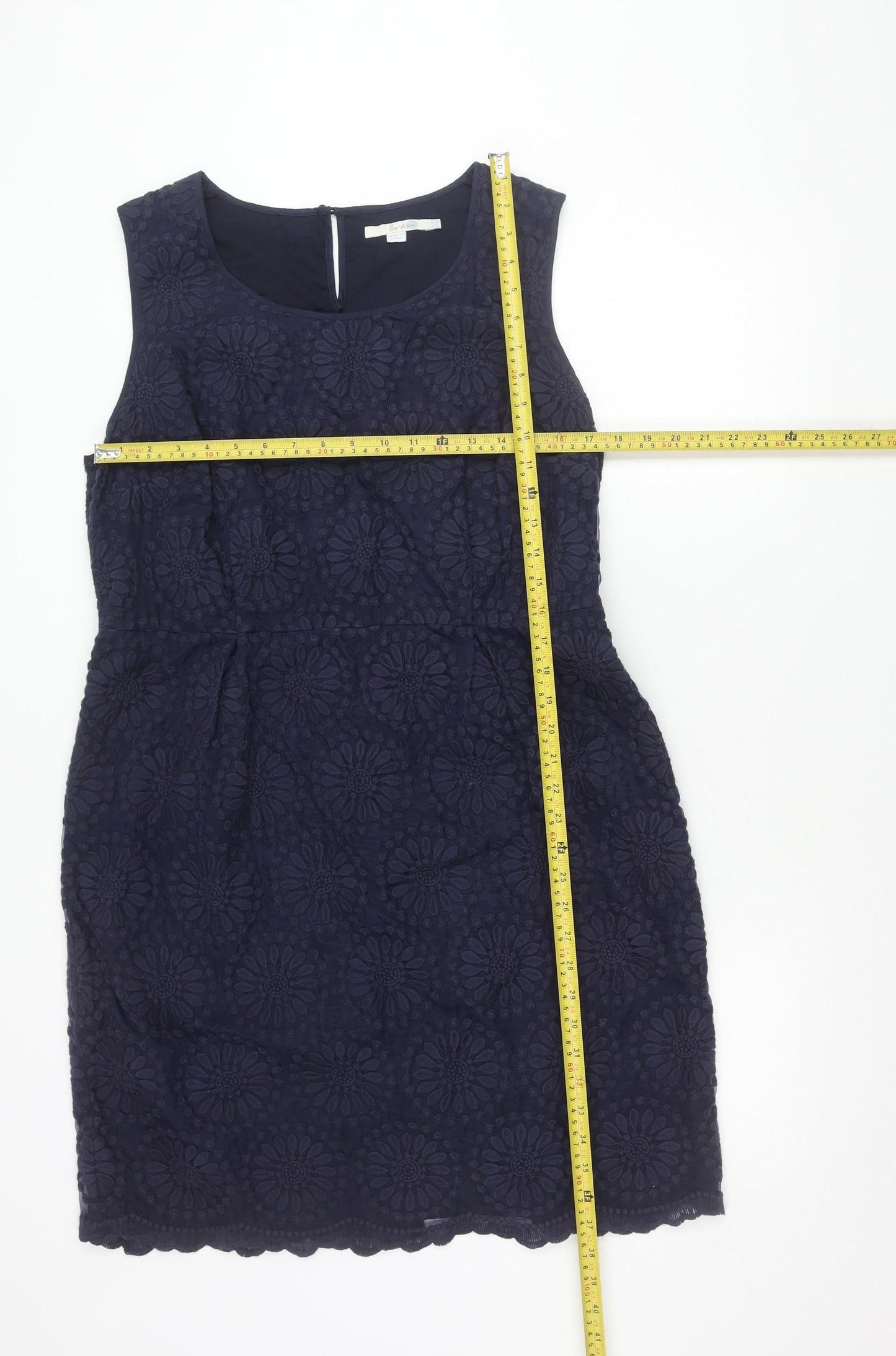 Boden Women’s Blue Sleeveless Floral Sheath Dress Size 10