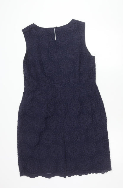 Boden Women’s Blue Sleeveless Floral Sheath Dress Size 10