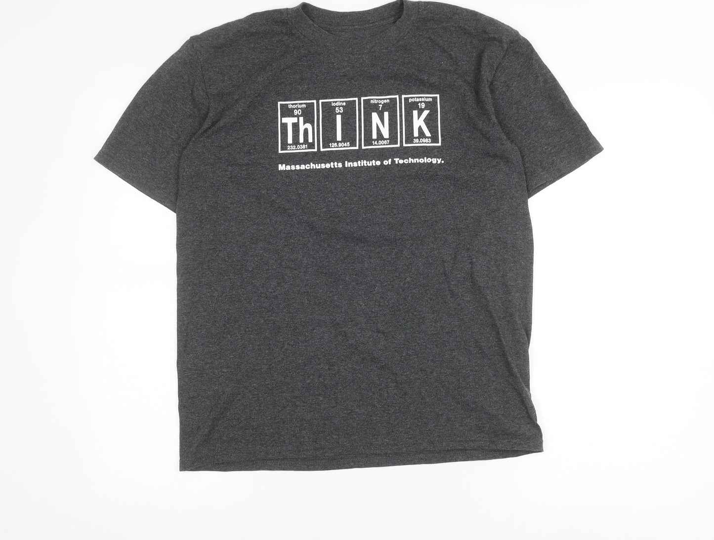 Champion Boys Grey Graphic T-Shirt 14-16Y MIT Think Print Casual Tee