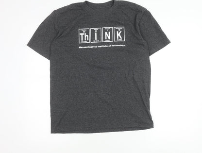 Champion Boys Grey Graphic T-Shirt 14-16Y MIT Think Print Casual Tee