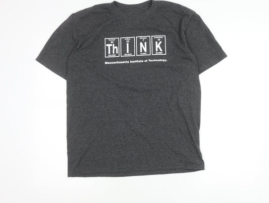 Champion Boys Grey Graphic T-Shirt 14-16Y MIT Think Print Casual Tee