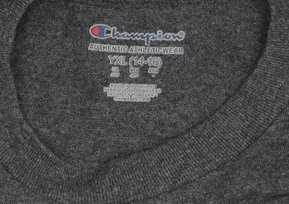 Champion Boys Grey Graphic T-Shirt 14-16Y MIT Think Print Casual Tee