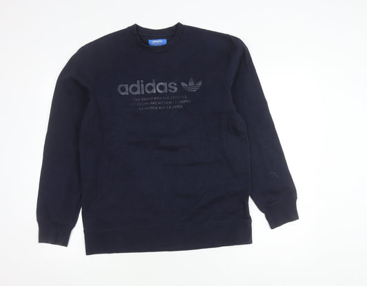 Mens UK Size M adidas Blue Pullover Sweatshirt