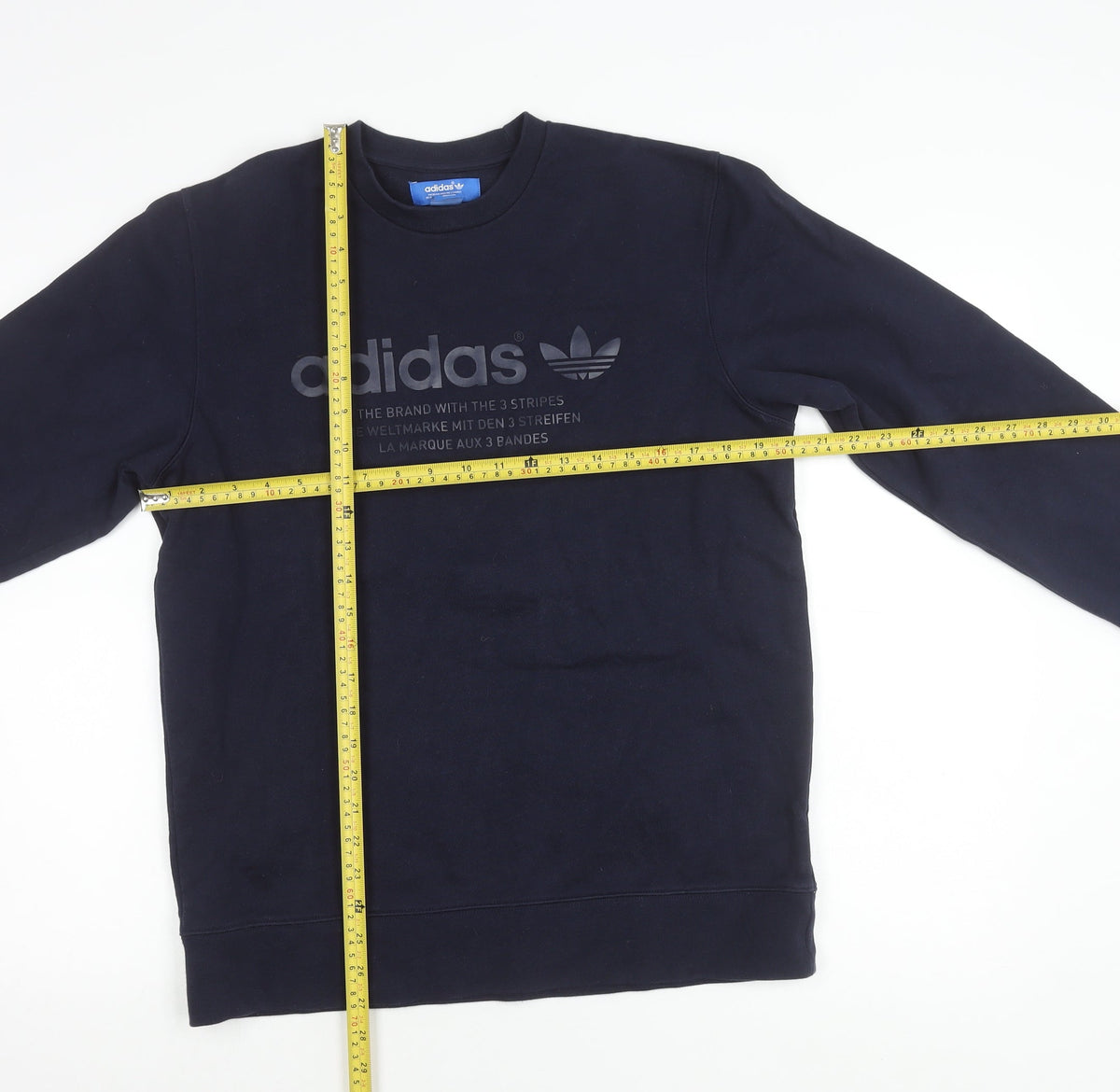 Mens UK Size M adidas Blue Pullover Sweatshirt