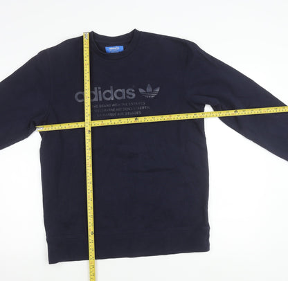 Mens UK Size M adidas Blue Pullover Sweatshirt