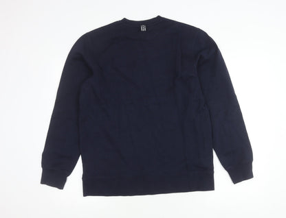 Mens UK Size M adidas Blue Pullover Sweatshirt