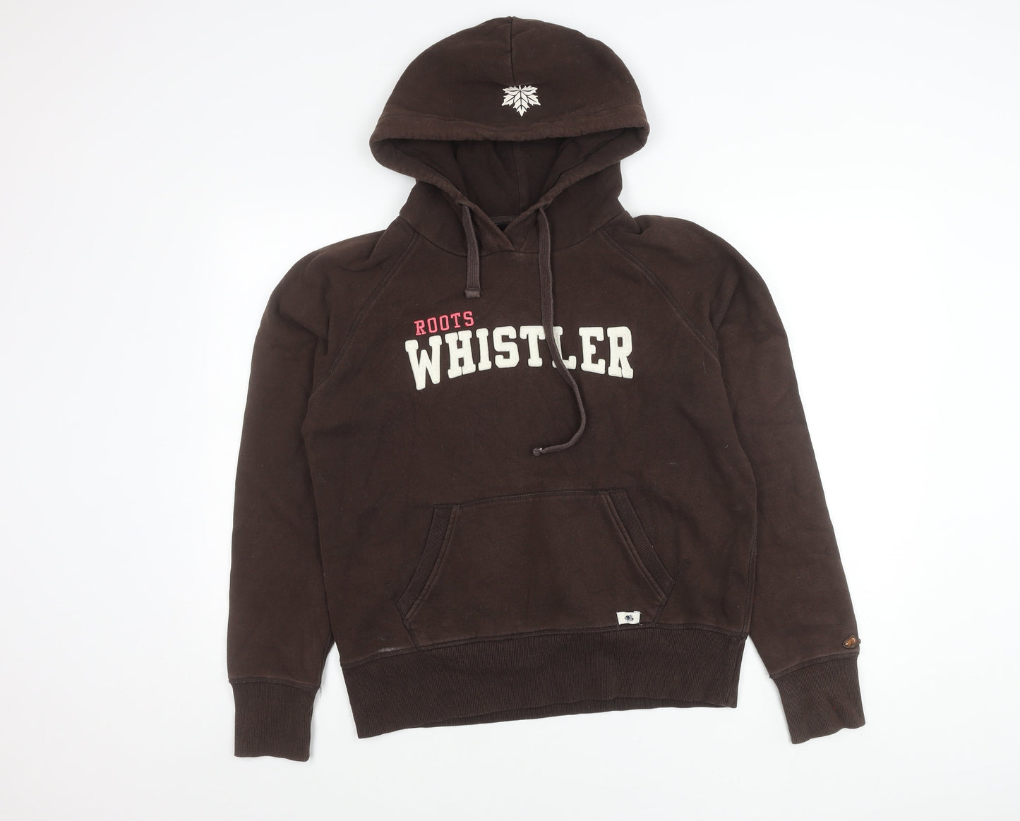 Ski Roots Womens Brown Whistler Hoodie L Pullover Cotton Blend
